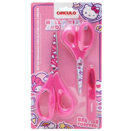 Kit de Tesouras Hello Kitty Circulo com 03 Und