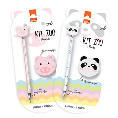 Kit Zoo Lapiseira 0.7mm BRW com Borracha