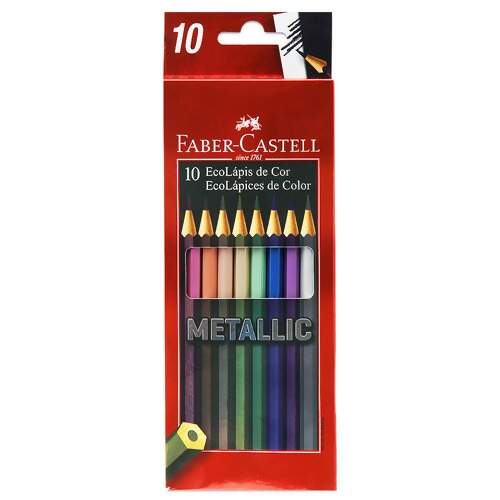 Lápis de Cor Metallic Faber-Castell 120410G com 10 cores