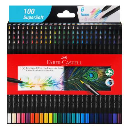 Lápis de Cor Ecolápis SuperSoft Faber-Castell 100 Cores