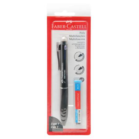 Lapiseira 0,7mm e Caneta Esferográfica 3 em 1 Faber-Castell