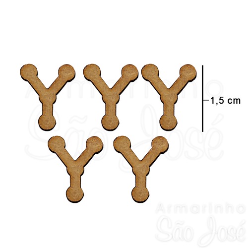 Letras Keramik de MDF - Tamanho 1,5cm ( 5 unidades ) FL