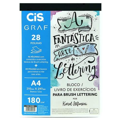 Livro de Bloco Lettering A4 Cis 180g com 28 Folhas