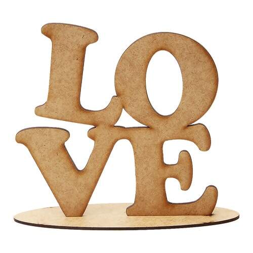 Love de MDF com Base 1 Ref.11103 15x15cm