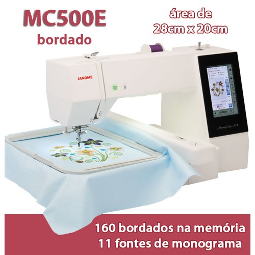 Máquina de Bordar Automática Janome MC500E Bivolt