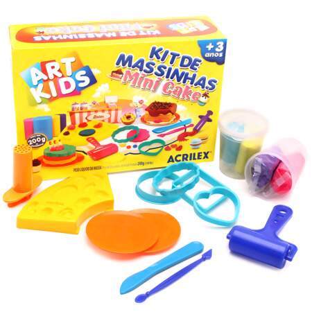 Kit de Massinhas de Modelar Acrilex R.40071 Mini Cake Art Kids