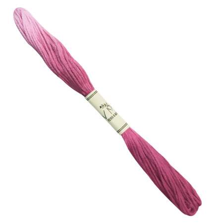 Linha Meada Tingida Degradê Rosa e Lilás VM Feito à Mão 8mts