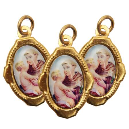 Medalha Santo Antônio Dourada com 10 Und