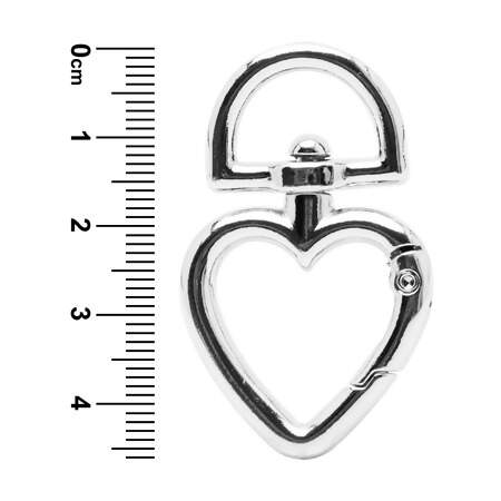 Mosquetão Coração Circulo 4,6 x 2,7cm com 06 Und