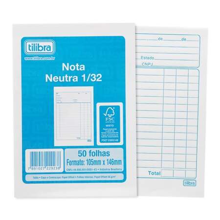 Nota Neutra 1/32 Tilibra com 50 Folhas