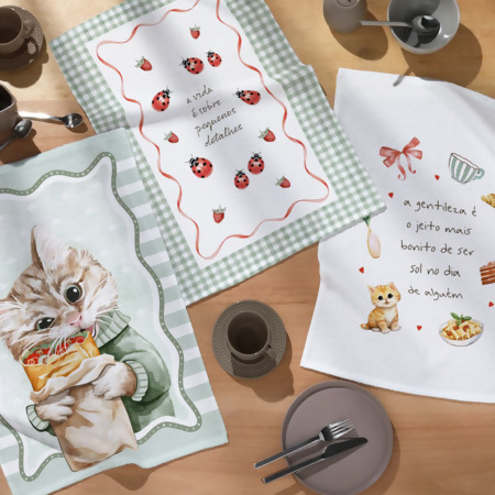 Pano de Copa Felpudo Dohler Prata Fofuras 06 45x65cm