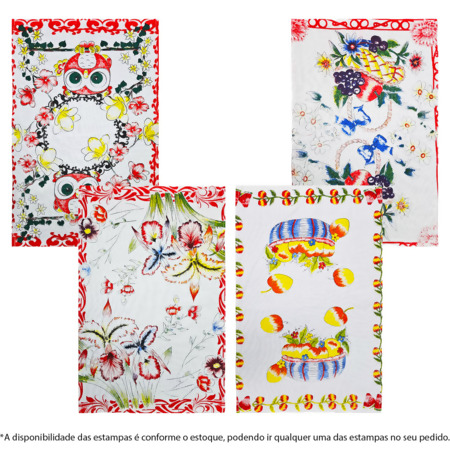 Pano de Prato com Bainha Estampas Sortidas BEC 10 67x42cm Und.