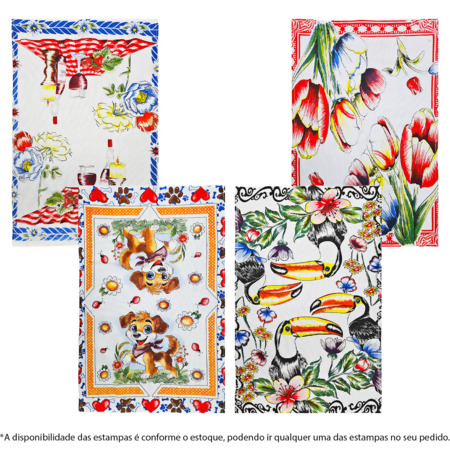 Pano de Prato com Bainha Estampas Sortidas BEC 10 67x42cm Und.