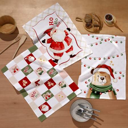Pano de Prato Felpudo Dohler Prata Natal 129 45x65cm