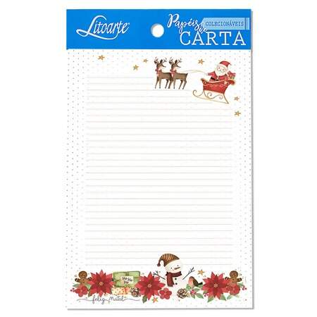 Papel de Carta Natal Litoarte PECN com 05 Und