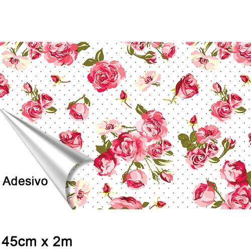 Papel Contact Linha Floral 45cm x 2mts