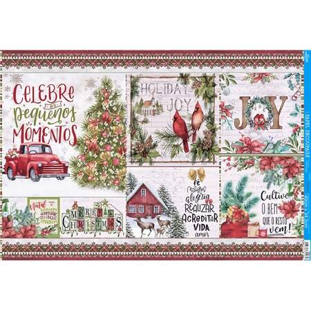 Papel para Decoupage de Natal Litoarte PDN 49x34,3cm