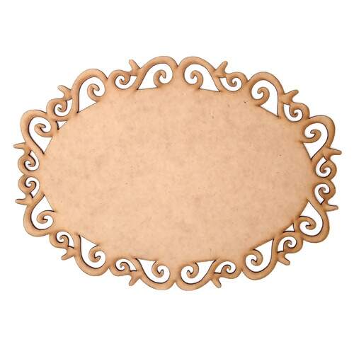 Placa de MDF Arabesco Oval 3 Ref.11175 20x30cm