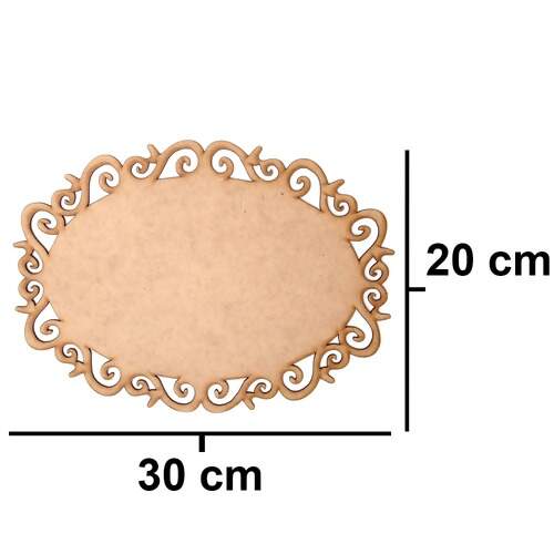 Placa de MDF Arabesco Oval 3 Ref.11175 20x30cm