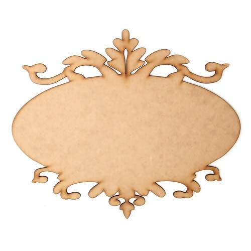 Placa de MDF Arabesco Oval 5 Ref.11185 30x25cm