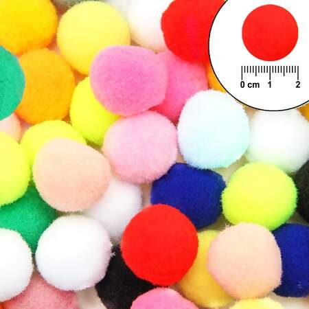 Pompom Bolinha S. Prochownik 20mm Multi Cor com 100 Und