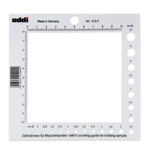 Régua Para Medir Agulhas e Amostras de Tricô e Crochê ADDI AD-412-0