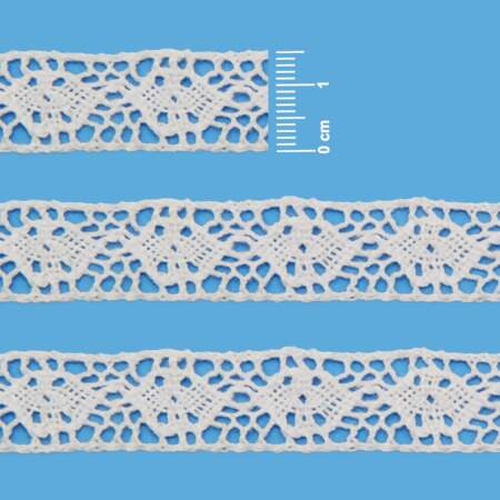 Renda de Algodão Arte Punto RA003 1,5cm Branca 10mts