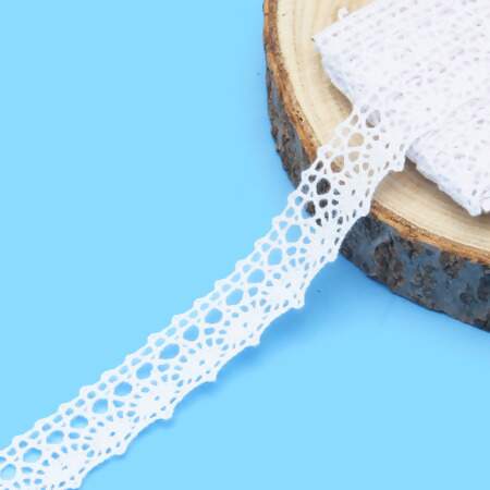 Renda de Algodão Arte Punto RA004 1,7cm Branca 10mts