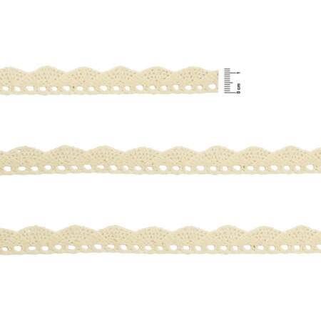 Renda de Algodão Arte Punto RA014 1,2cm 084 Cru 10mts