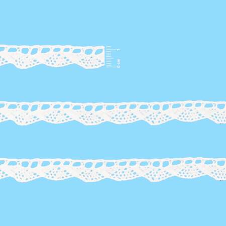 Renda de Algodão Arte Punto RA014 1,2cm Branca 10mts