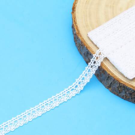 Renda de Algodão Arte Punto RA015 1,0cm Branca 10mts