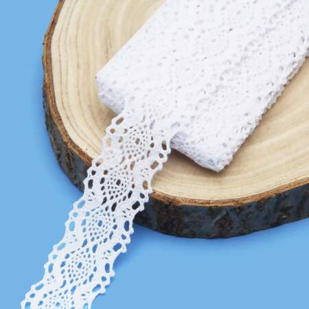 Renda de Algodão Arte Punto RA042 2,5cm Branca 10mts