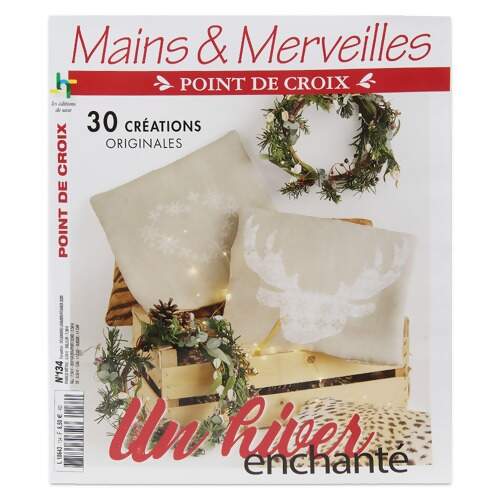 Revista Mains e Merveilles Point de Croix - Un Hiver Enchanté Nº134