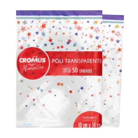 Saco Transparente Cromus 10x14cm Brilho 11300889 50 Und