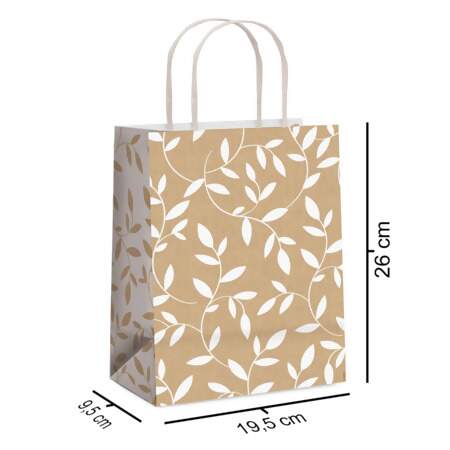 Sacola Cromus Papel Flor Terrazzo-Branco 14001223 26x19,5x9,5cm 10 Und