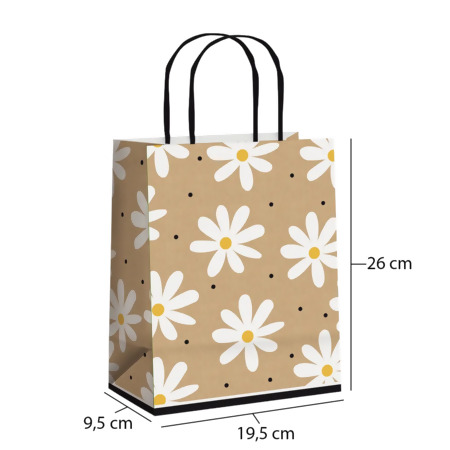 Sacola Cromus Papel Margarida 14002238 26x19,5x9,5cm 10 Und 
