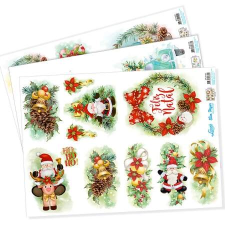 Slim Paper para Decoupage Natal Litoarte SPLN 33,8x47,3cm