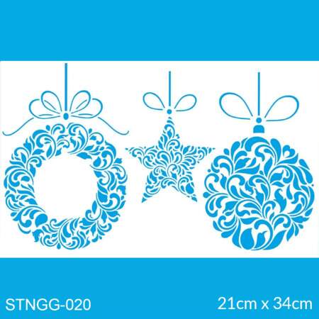 Stencil Litoarte Natal Grande STNGG 34x21cm
