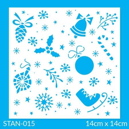 Stencil Litoarte Natal STAN 14x14cm