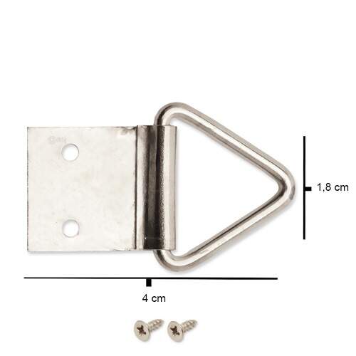 Suporte Para Quadro Com Argola Triangular 2 Furos A29-140 1,8x4cm