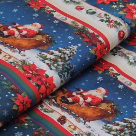 Tecido Patchwork Digital Natal Circulo 501972-3072 Barrado Noite de Natal 0,58x1,46mts