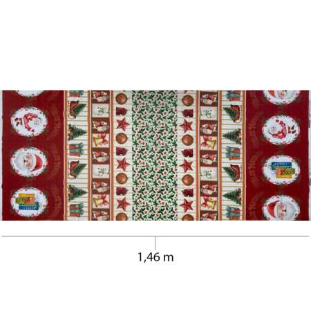 Tecido Patchwork Digital Natal Circulo 502332-3086 Painel Feliz Natal 0,58x1,46mts