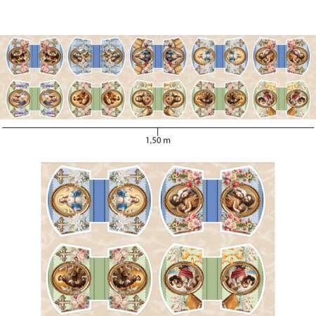Tecido Patchwork Digital Eva e Eva DGST914015 Kit Necessaires Religioso 0,48x1,46mts