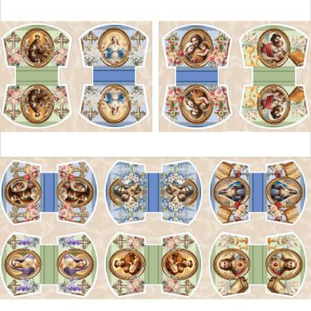 Tecido Patchwork Digital Eva e Eva DGST914015 Kit Necessaires Religioso 0,48x1,46mts
