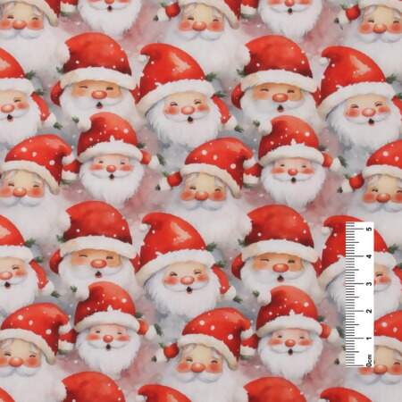 Tecido Patchwork Digital Fabricart Natal DN161 Papai Noel 0,48x1,50mts