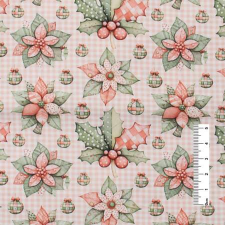 Tecido Patchwork Digital Fabricart Natal DN297 Azevinho 0,48x1,50mts