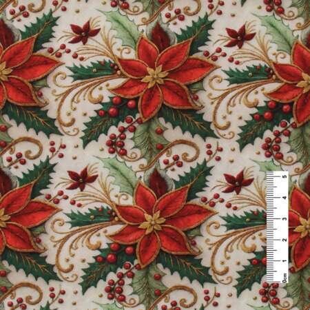 Tecido Patchwork Digital Fabricart DN343 Natal Floral 0,48x1,50mts