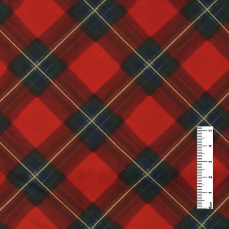 Tecido Patchwork Digital Fabricart Natal DN405 Xadrez Vermelho 0,48x1,50mts