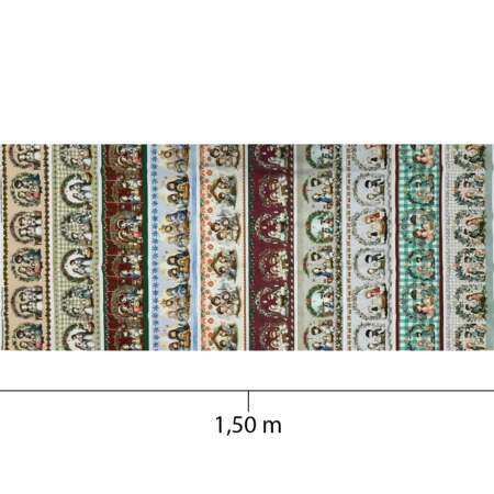 Tecido Patchwork Digital Fabricart Natal DN315 Barrado Natividade 0,58x1,50mts
