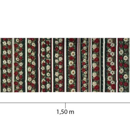 Tecido Patchwork Digital Fabricart Natal DN412 Barrado Quilt Verde 0,58x1,50mts